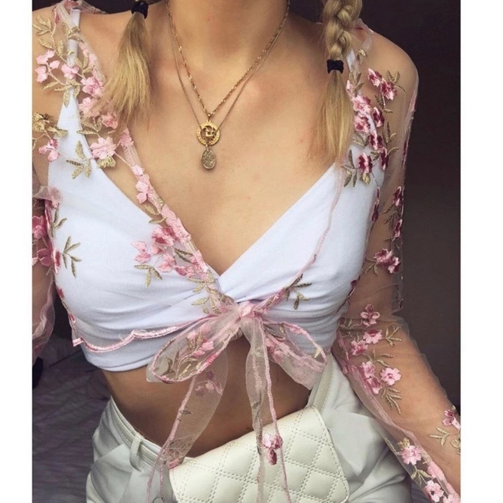 Sheer floral top